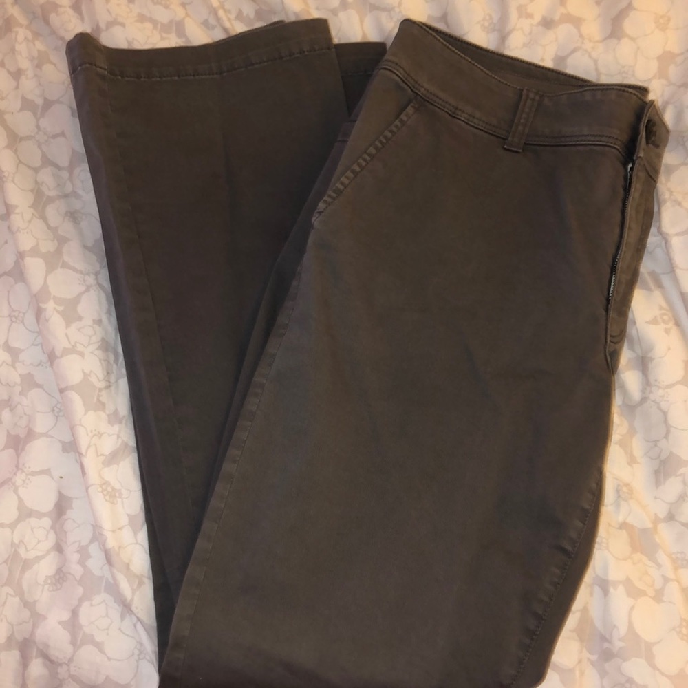 Grey bootcut khaki pants
